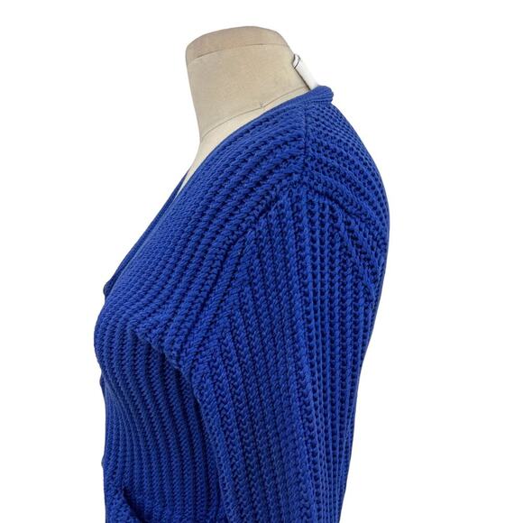3.1 Phillip Lim Cardigan‎ Sweater Cotton Ribbed Knit Buttons Blue Size XS - Picture 7 of 14
